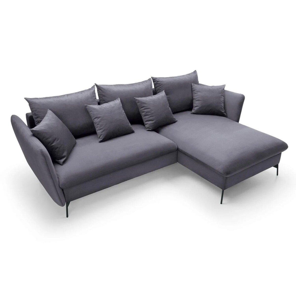 Narożnik z funkcją spania LINDA VELVET grafitowy prawy/lewy