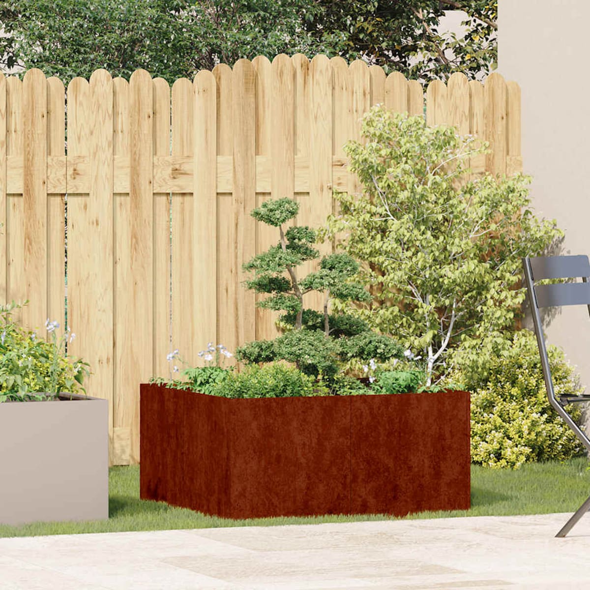 vidaXL Doniczka Rusty 80x80x40 cm Stal nierdzewna