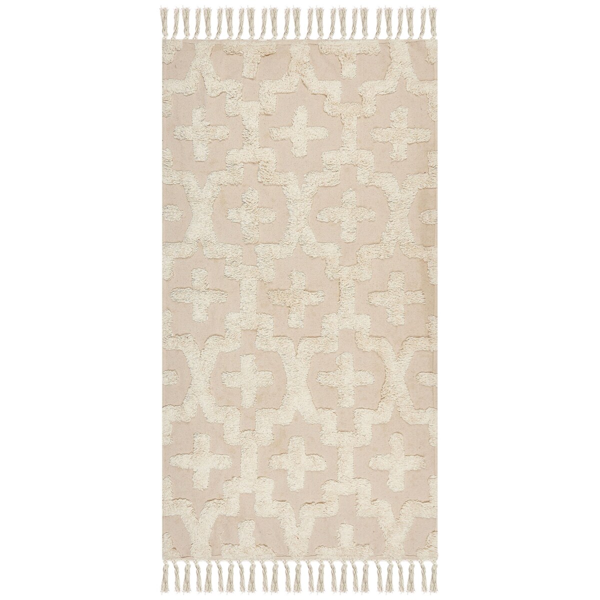 Dywan bawełniany 80 x 150 cm beżowy ITANAGAR