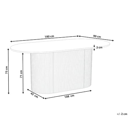 Stół do jadalni LUNNIN Dąb jasny 90 cm 180 cm