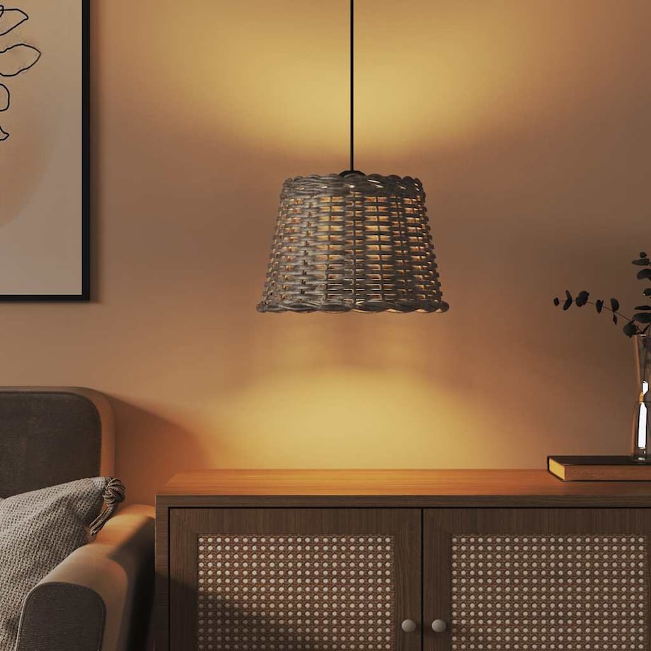 vidaXL Klosz lampy wiszącej, brązowy, Ø30x20 cm, wiklina