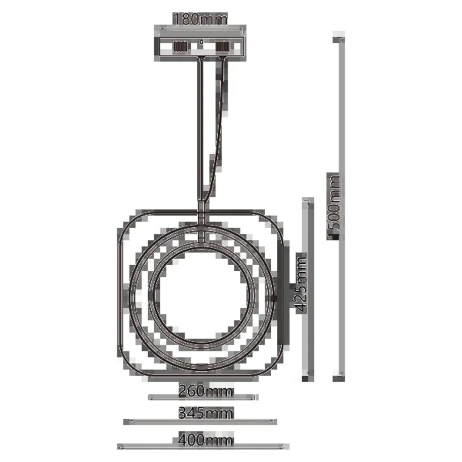 aluminiowa lampa wisząca 30w 6500k kwadrat 150 cm