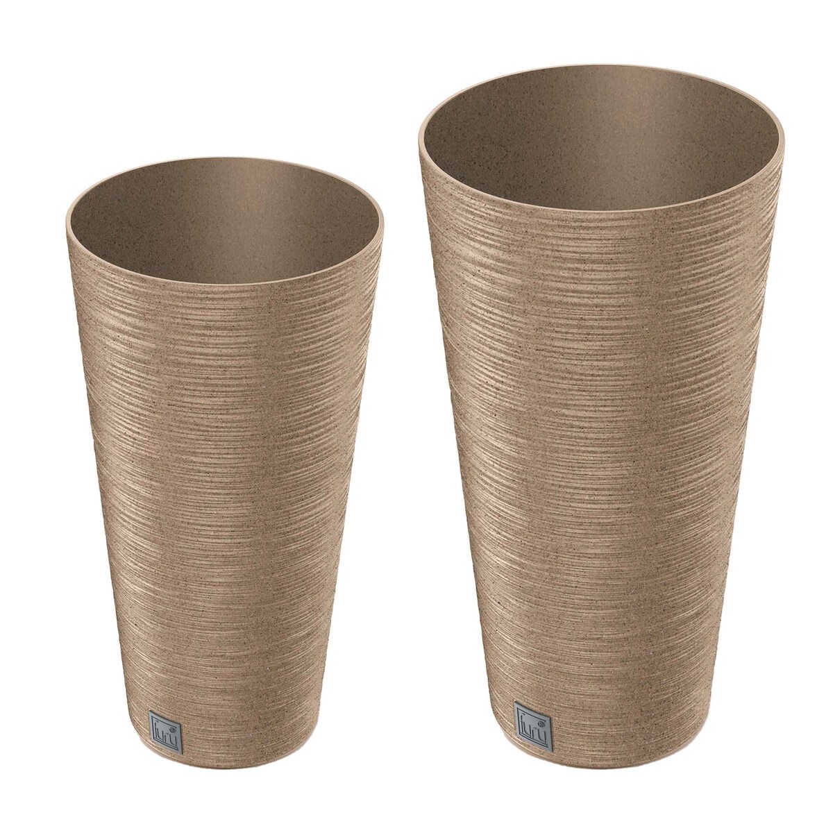 Zestaw 2X Doniczka Donica Ogrodowa Do Domu Na Taras Furu Slim Eco Wood Wysoka 48 Cm/57,5 Cm - Naturo Eco