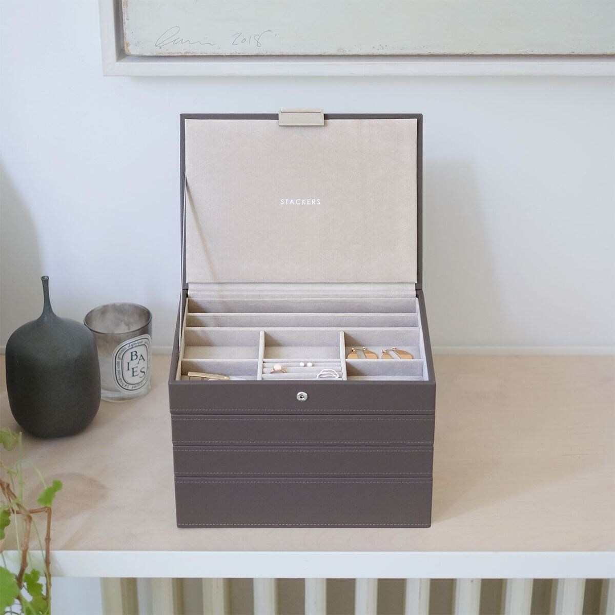 Szkatułka na biżuterię Stackers poczwórna classic brązowa