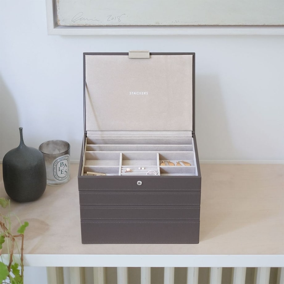 Szkatułka na biżuterię Stackers poczwórna classic brązowa