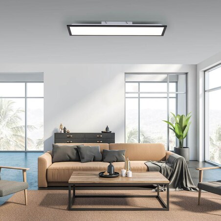 Sypialniana lampa sufitowa Flat LED 14W prostokąt czarny