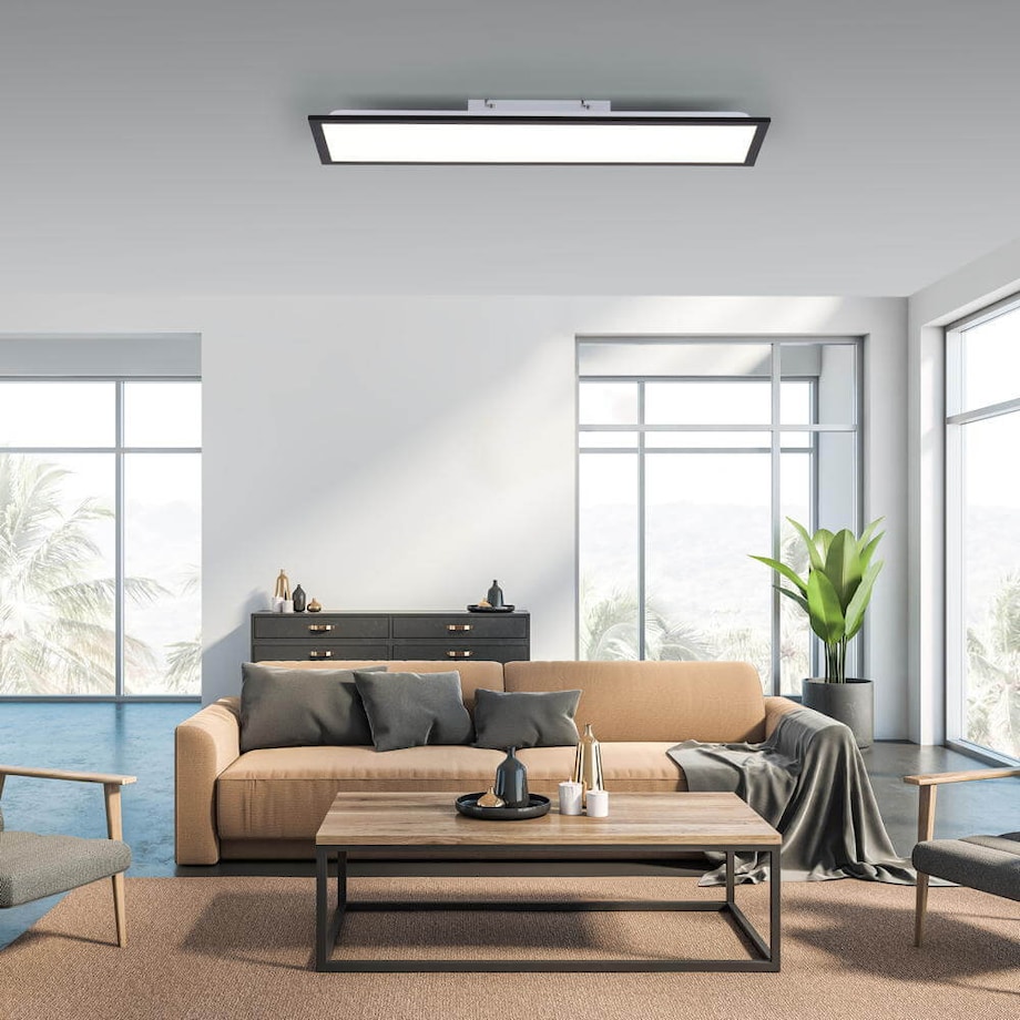Sypialniana lampa sufitowa Flat LED 14W prostokąt czarny