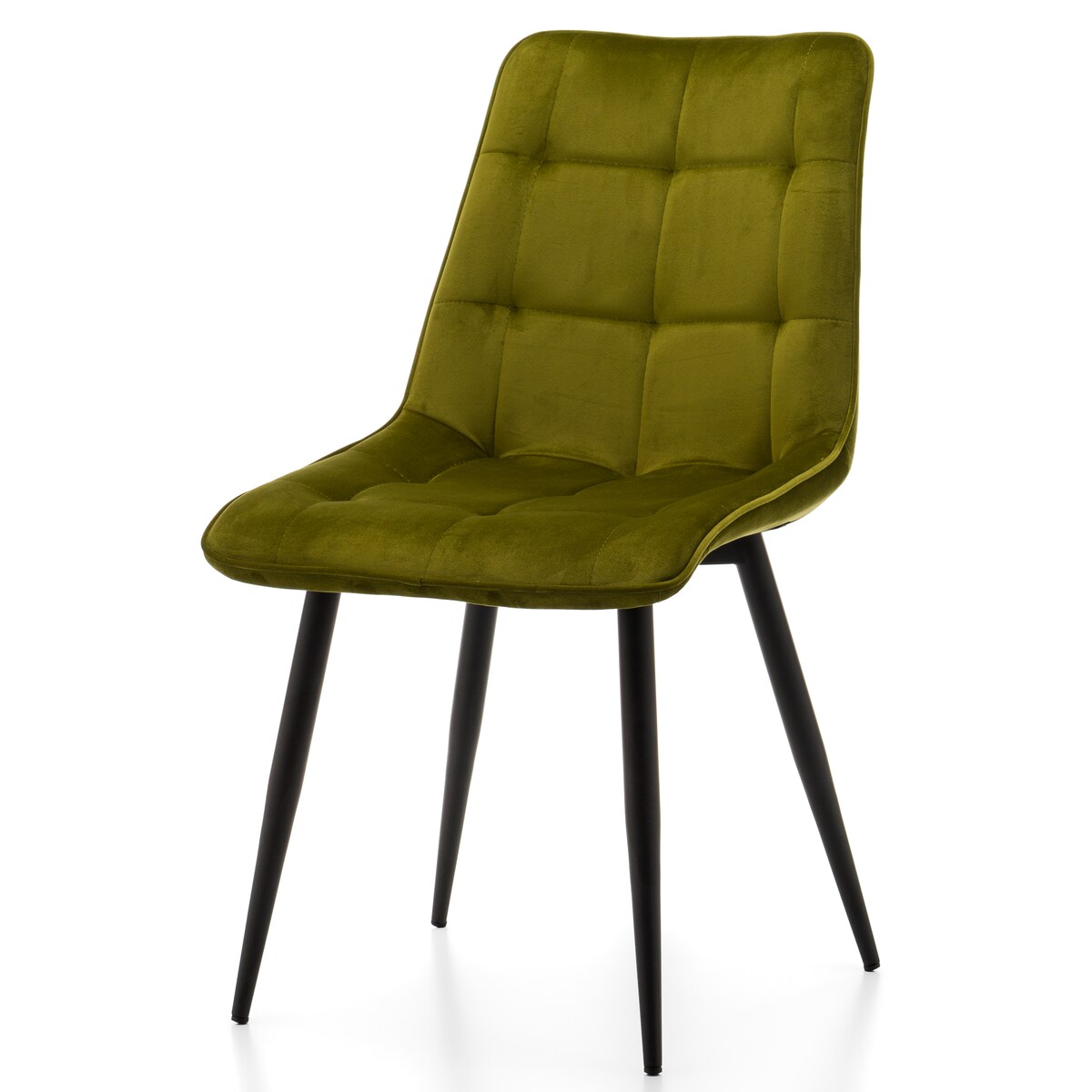 Krzesło tapicerowane welurowe CHIC velvet oliwkowy do salonu jadalni