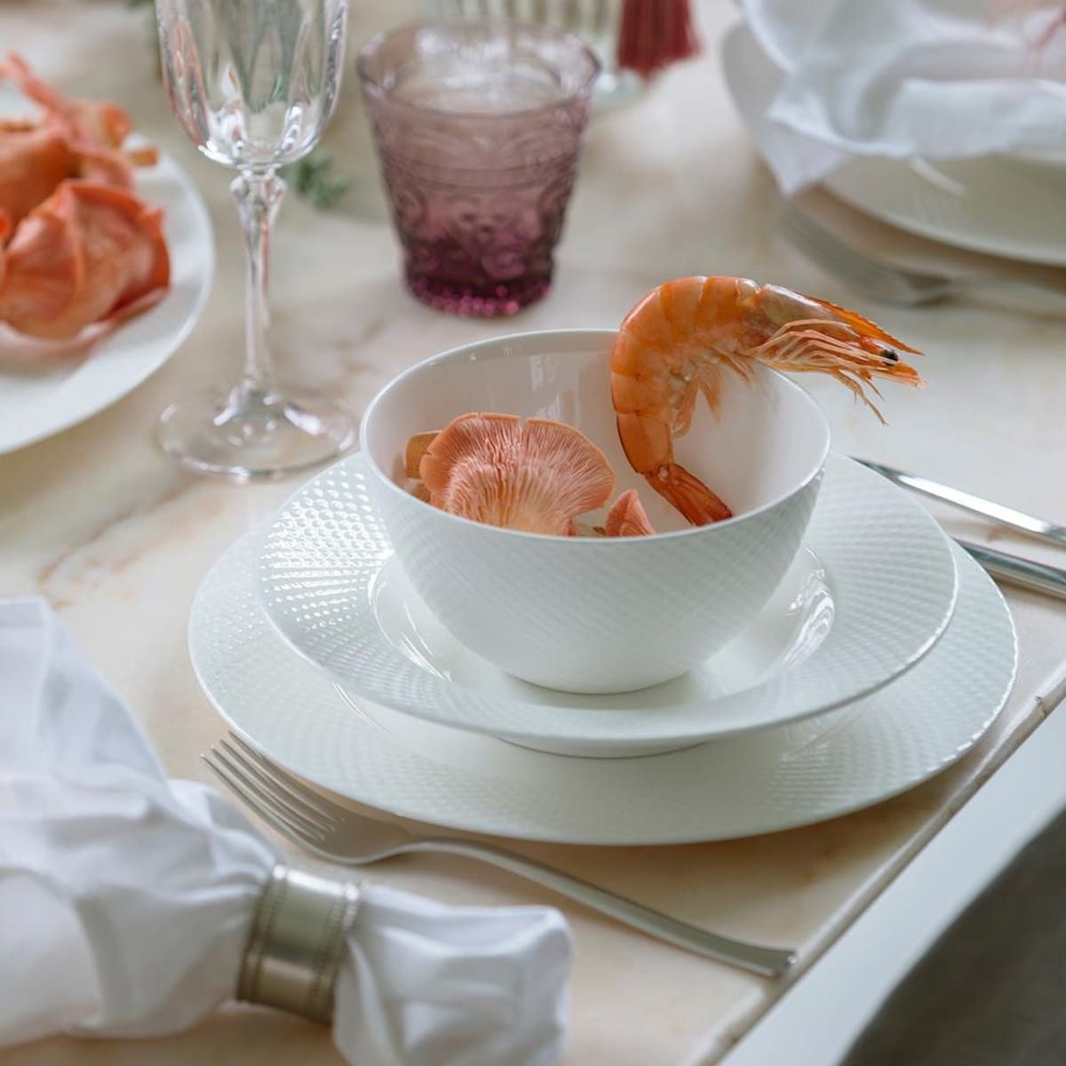 VILLA ITALIA Talerz głęboki porcelanowy 23 cm BARI WHITE