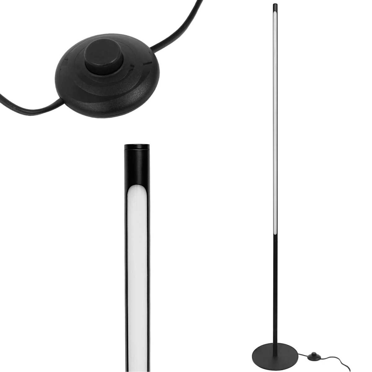 Lampa Podłogowa Led App1415-F Led Czarny, Metal