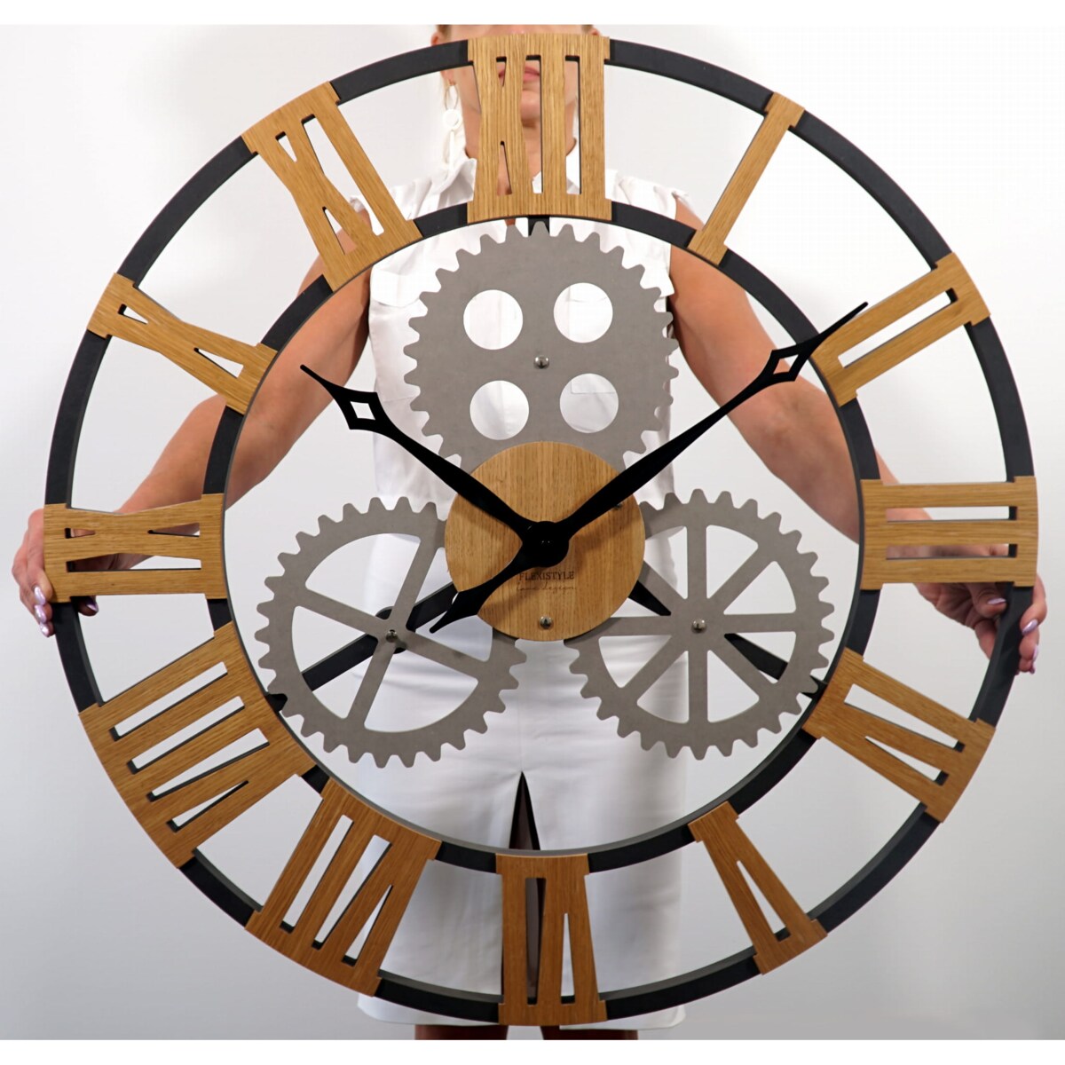 Duży zegar ścienny INDUSTRIAL 80cm