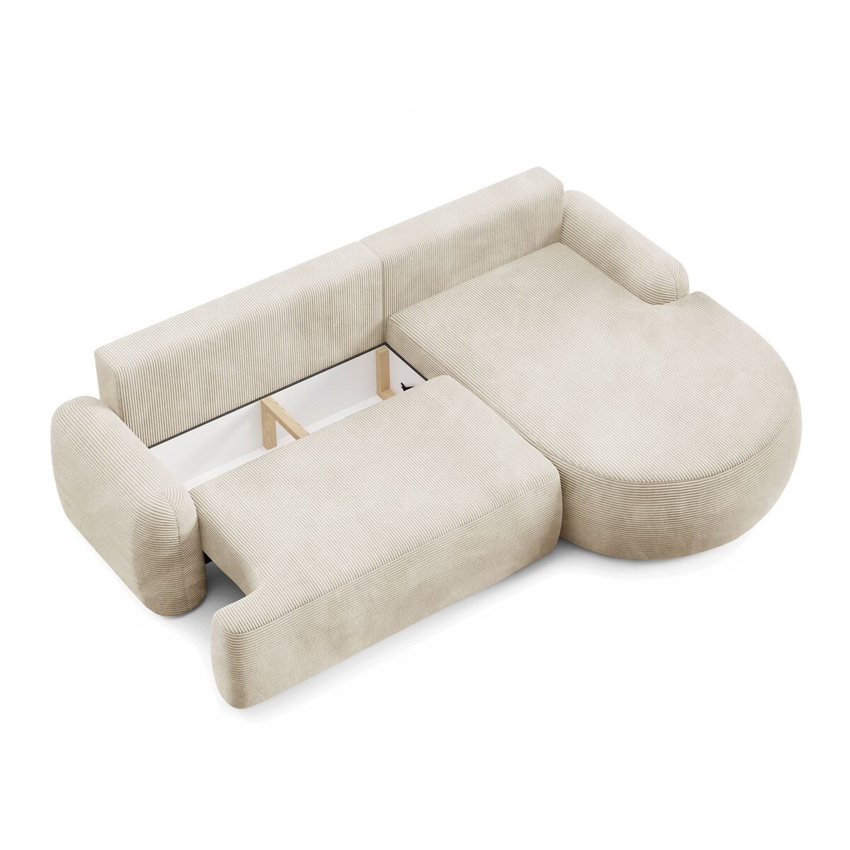 Zaokrąglony narożnik CLEO II z funkcją spania, wersja prawa, Poso 105