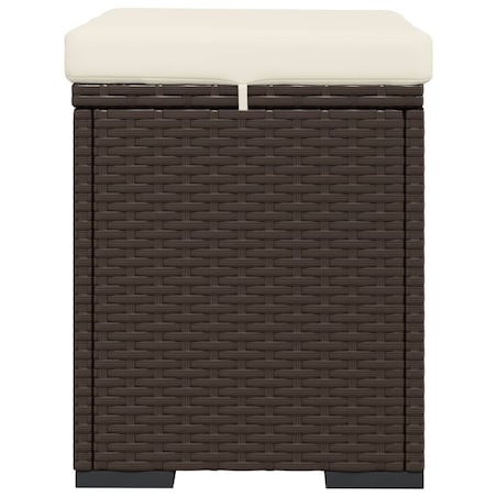 vidaXL Podnóżki z poduszką, 2 szt., brązowe, 40x30x40 cm, polirattan