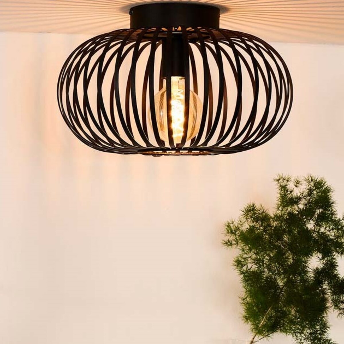 Druciana lampa sufitowa Manuela 78174/40/30 czarna do sypialni