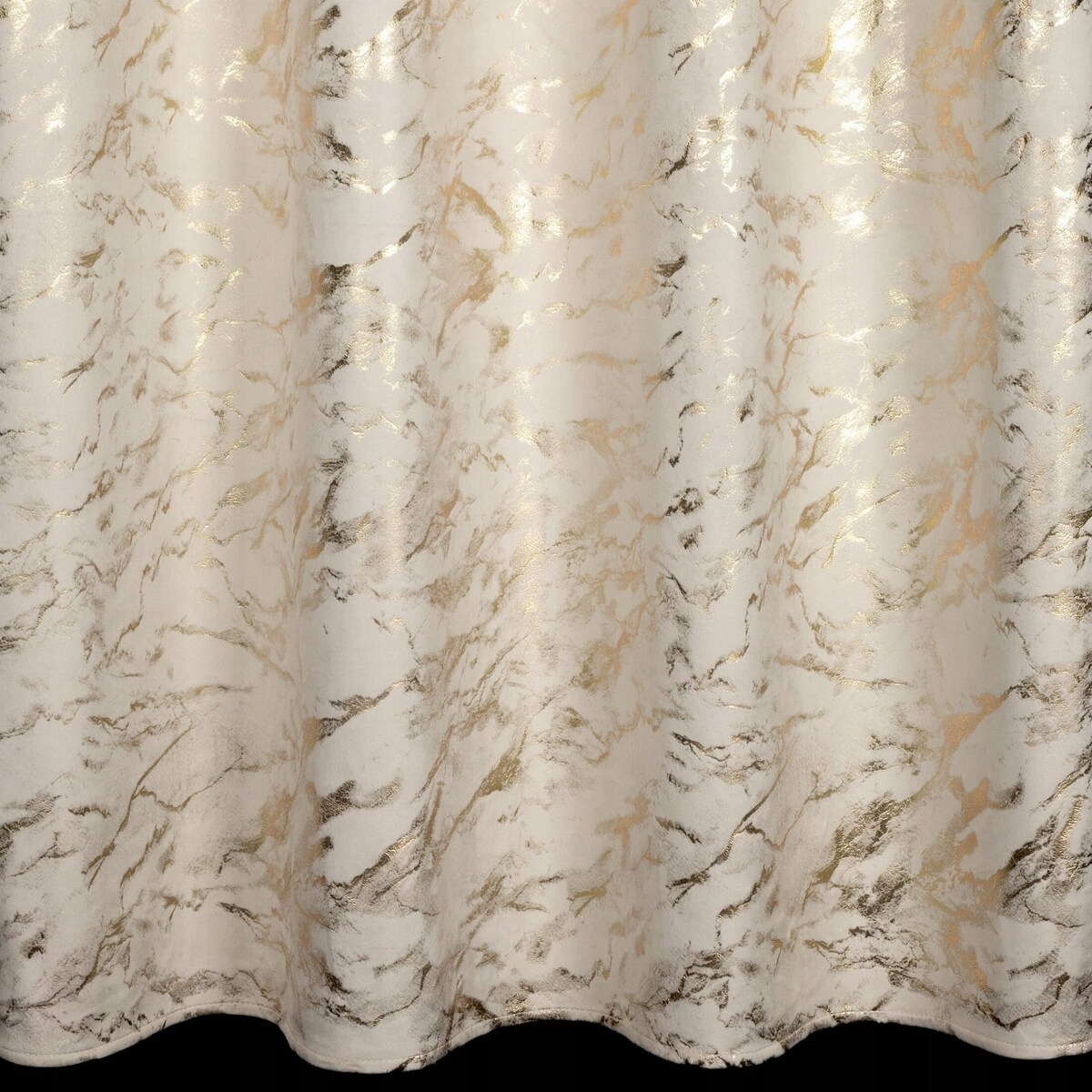 Zasłona Na Taśmie Welwetowa 140x270 DORIS beż+złoty Eurofirany Haczyki