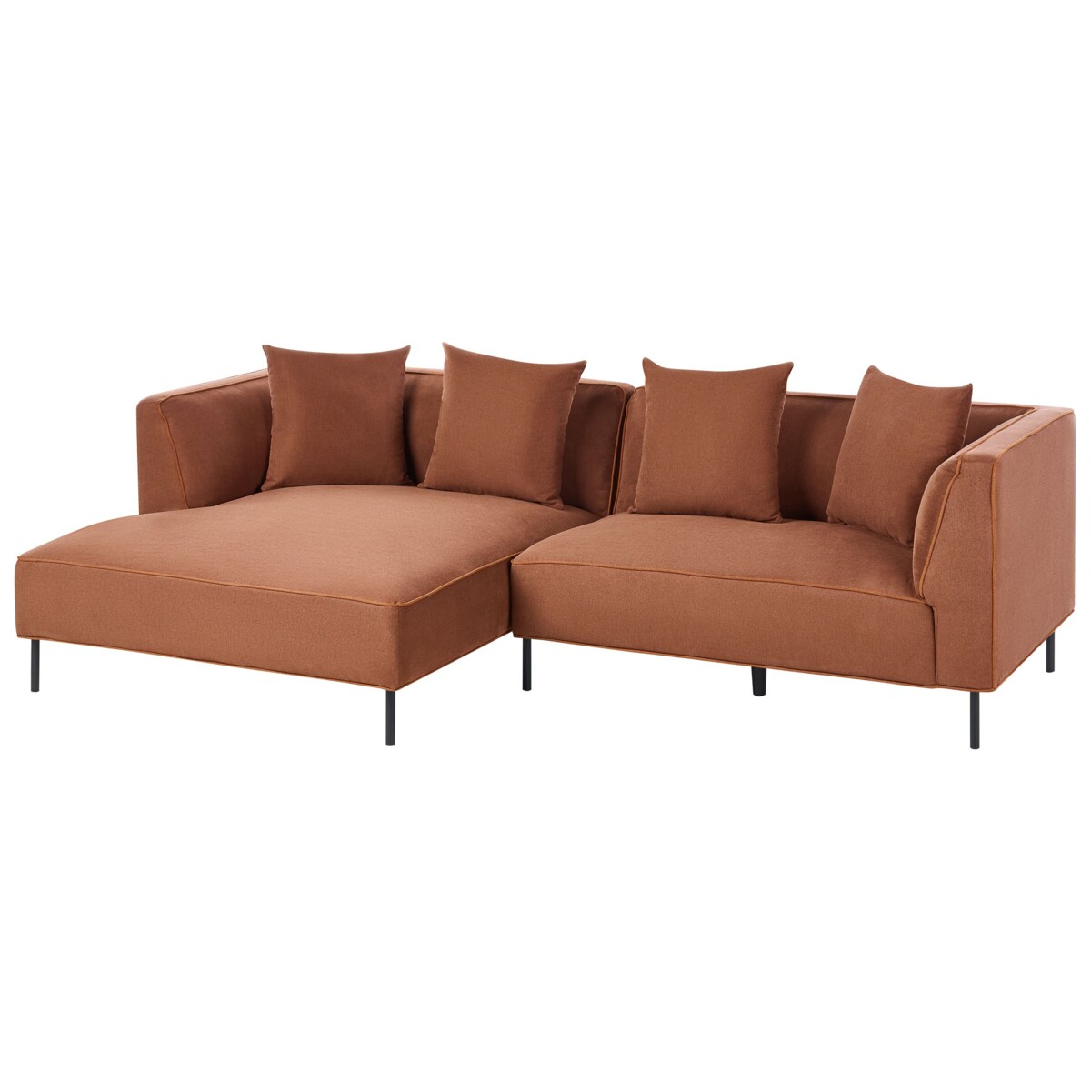 Narożnik dla 3 osób SATER Brązowy Prawostronny