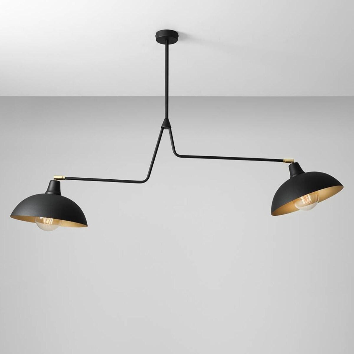 Loftowa lampa sufitowa 1036H1 Aldex industrialne kopuły na wysięgnikach czarne