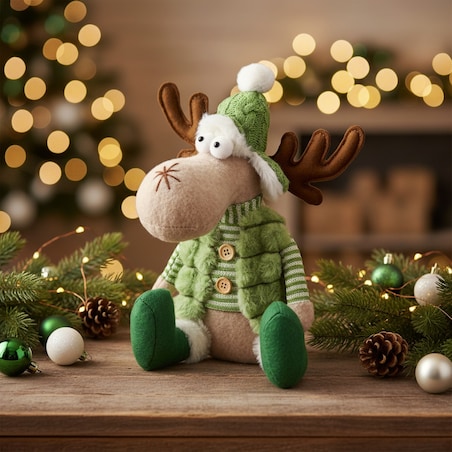 Skrzat świąteczny gnom ozdoba renifer na święta