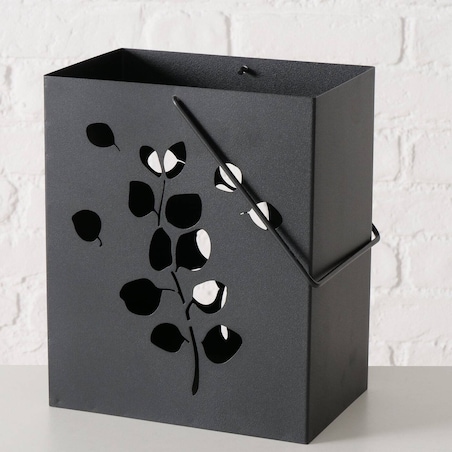 Lampion metalowy CALYPSO, czarny, 2 sztuki