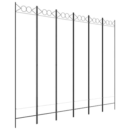 vidaXL Parawan 6-panelowy, biały, 240x200 cm, tkanina