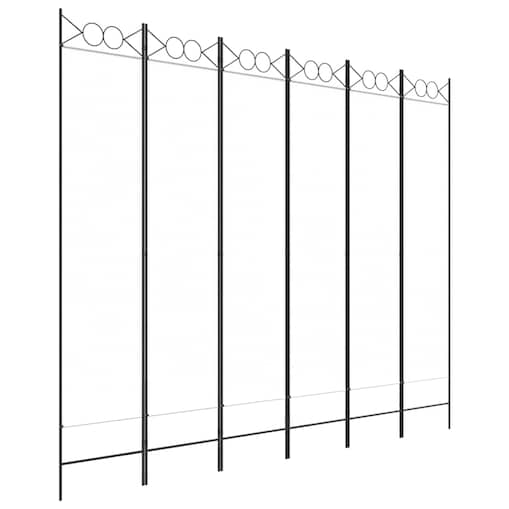vidaXL Parawan 6-panelowy, biały, 240x200 cm, tkanina