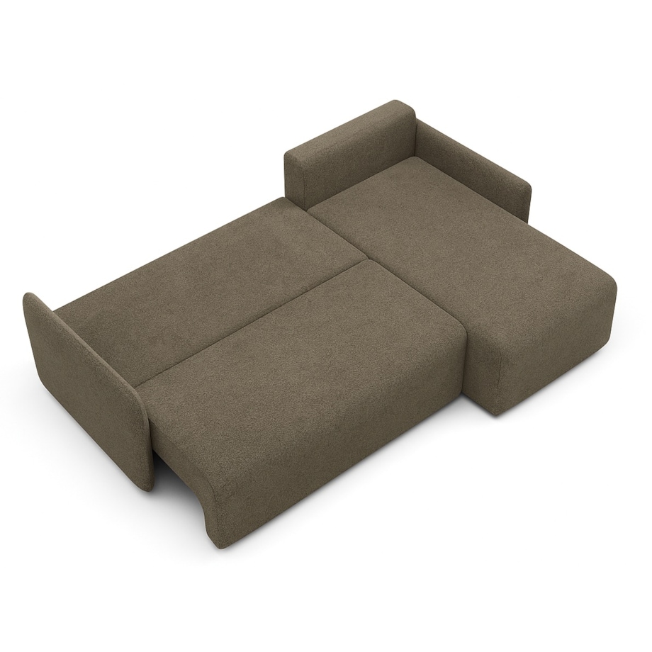 Narożnik z funkcją spania VALIA i pojemnikiem na pościel, kolor taupe