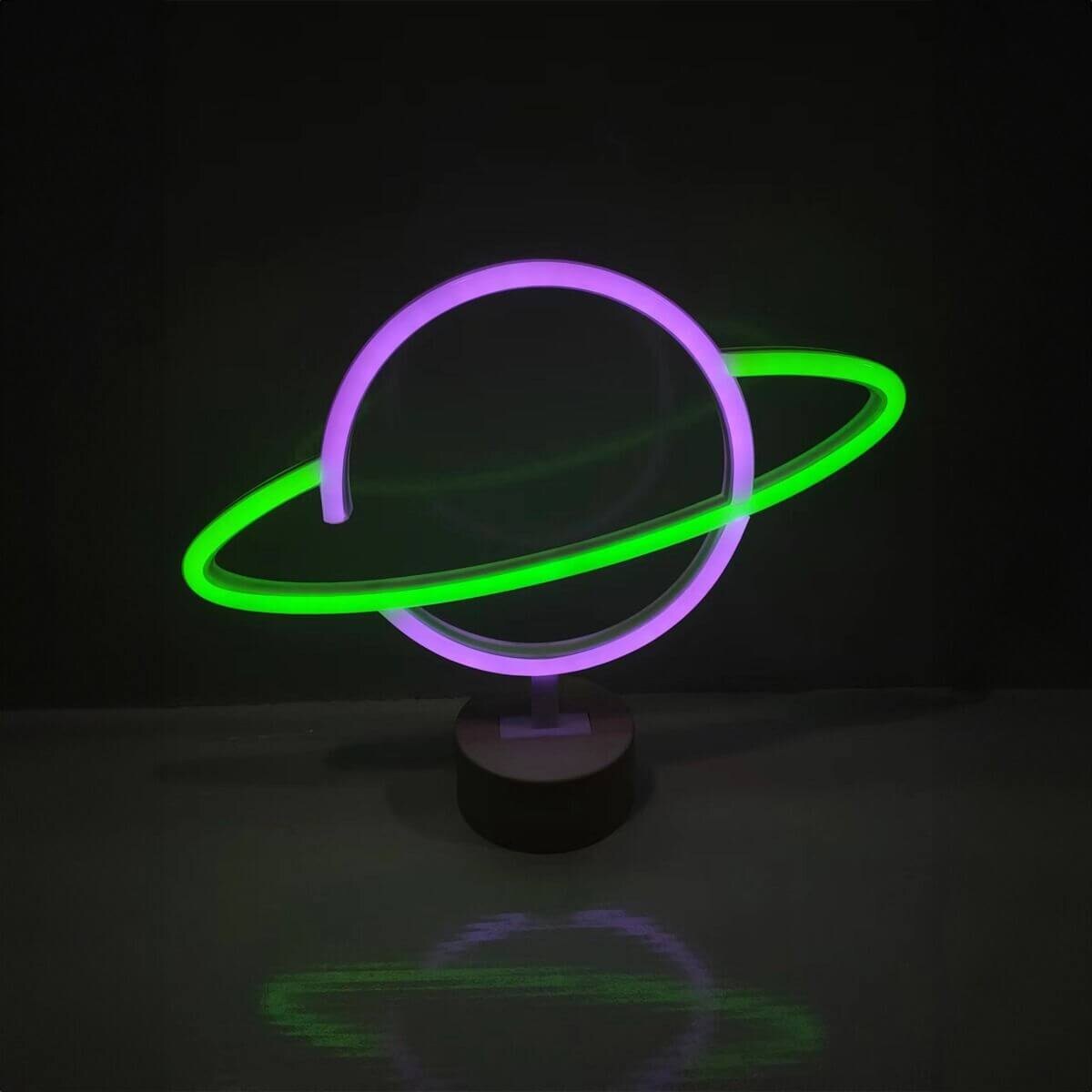 Ledowa lampka stołowa Neon FM-NB21 Zumaline dziecięca planeta kolorowa