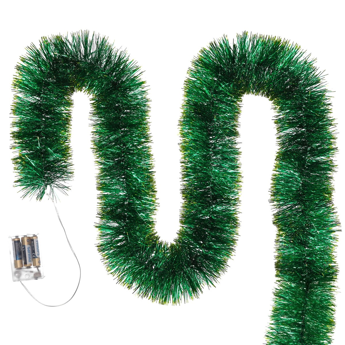 Łańcuch Led Choinkowy Zielony Na Baterie Świąteczny Na Choinkę 6 Metrów