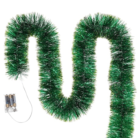 Łańcuch Led Choinkowy Zielony Na Baterie Świąteczny Na Choinkę 6 Metrów