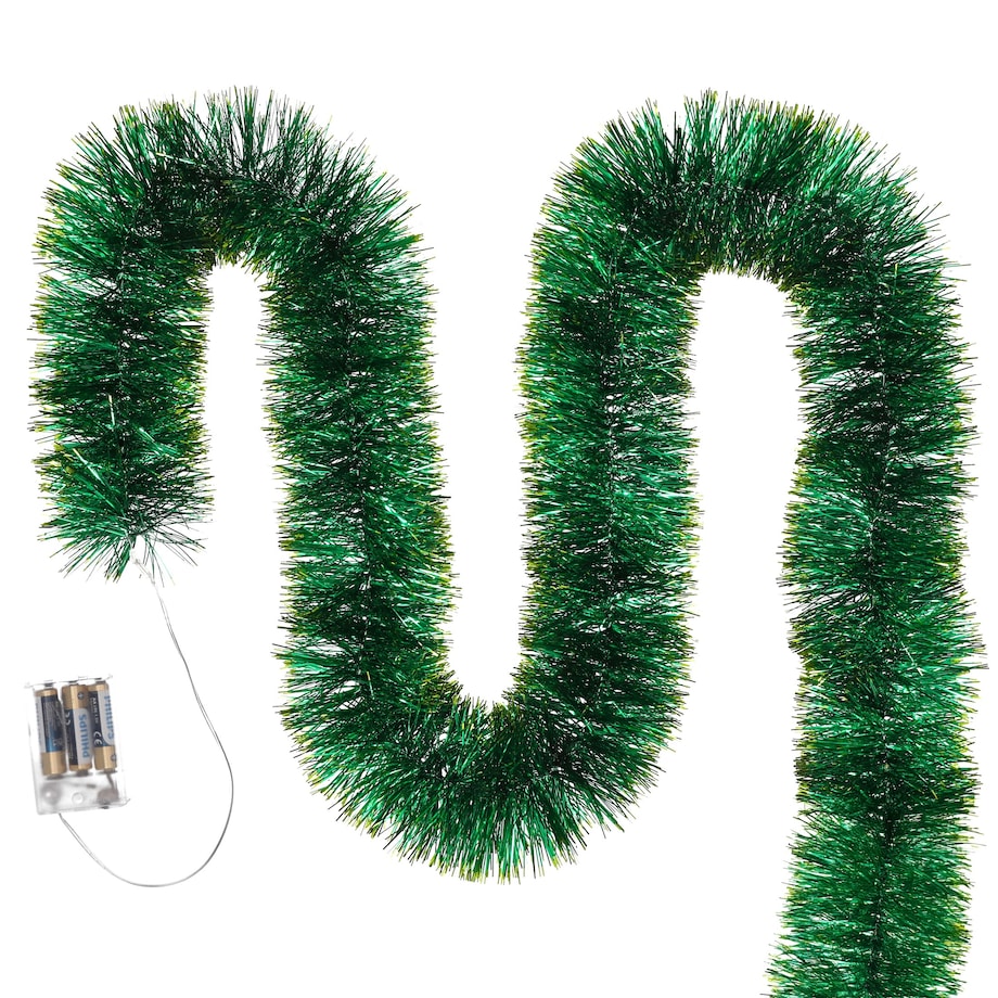 Łańcuch Led Choinkowy Zielony Na Baterie Świąteczny Na Choinkę 6 Metrów