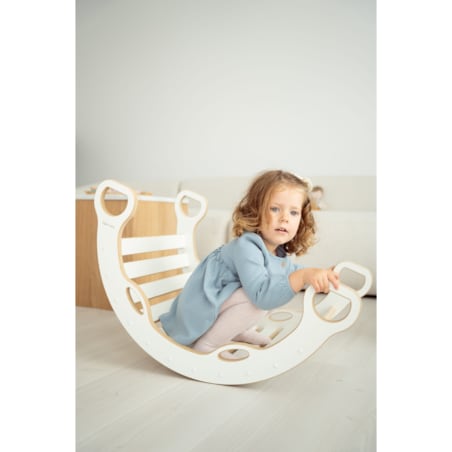 MAŁY bujak montessori z uchwytami + MAŁA zjeżdżalnia CHMURKI