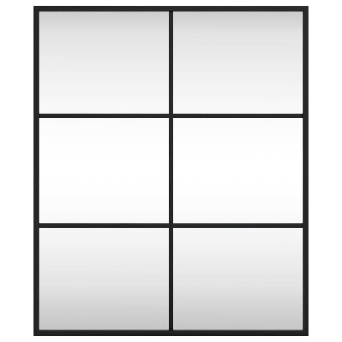 vidaXL Lustro ścienne, czarne, 50x60 cm, prostokątne, żelazo