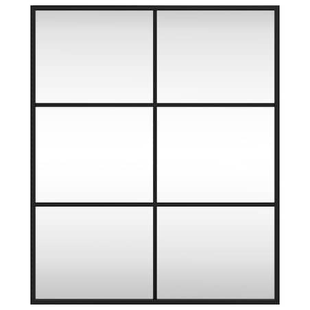 vidaXL Lustro ścienne, czarne, 50x60 cm, prostokątne, żelazo