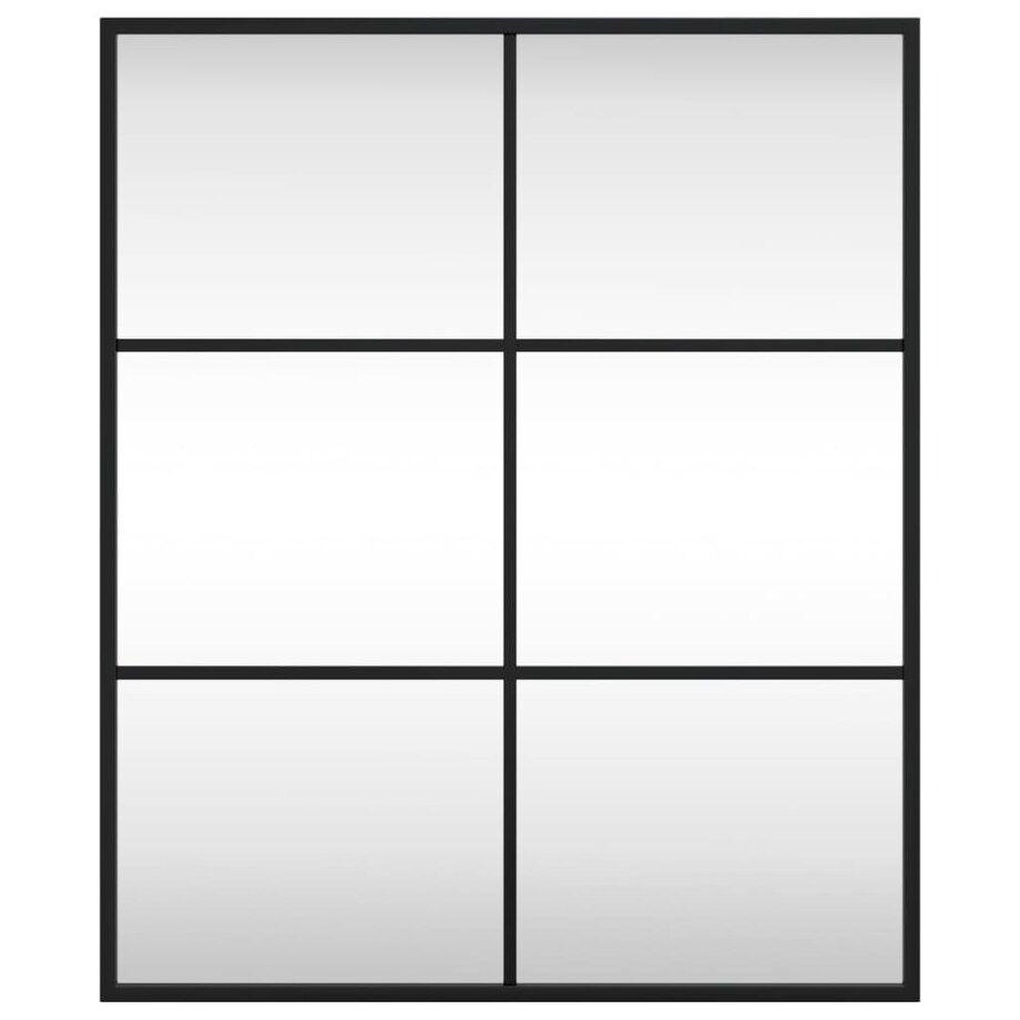 vidaXL Lustro ścienne, czarne, 50x60 cm, prostokątne, żelazo