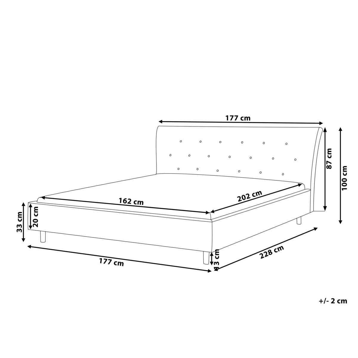 Łóżko tapicerowane 160 x 200 cm jasnoszare SAVERNE