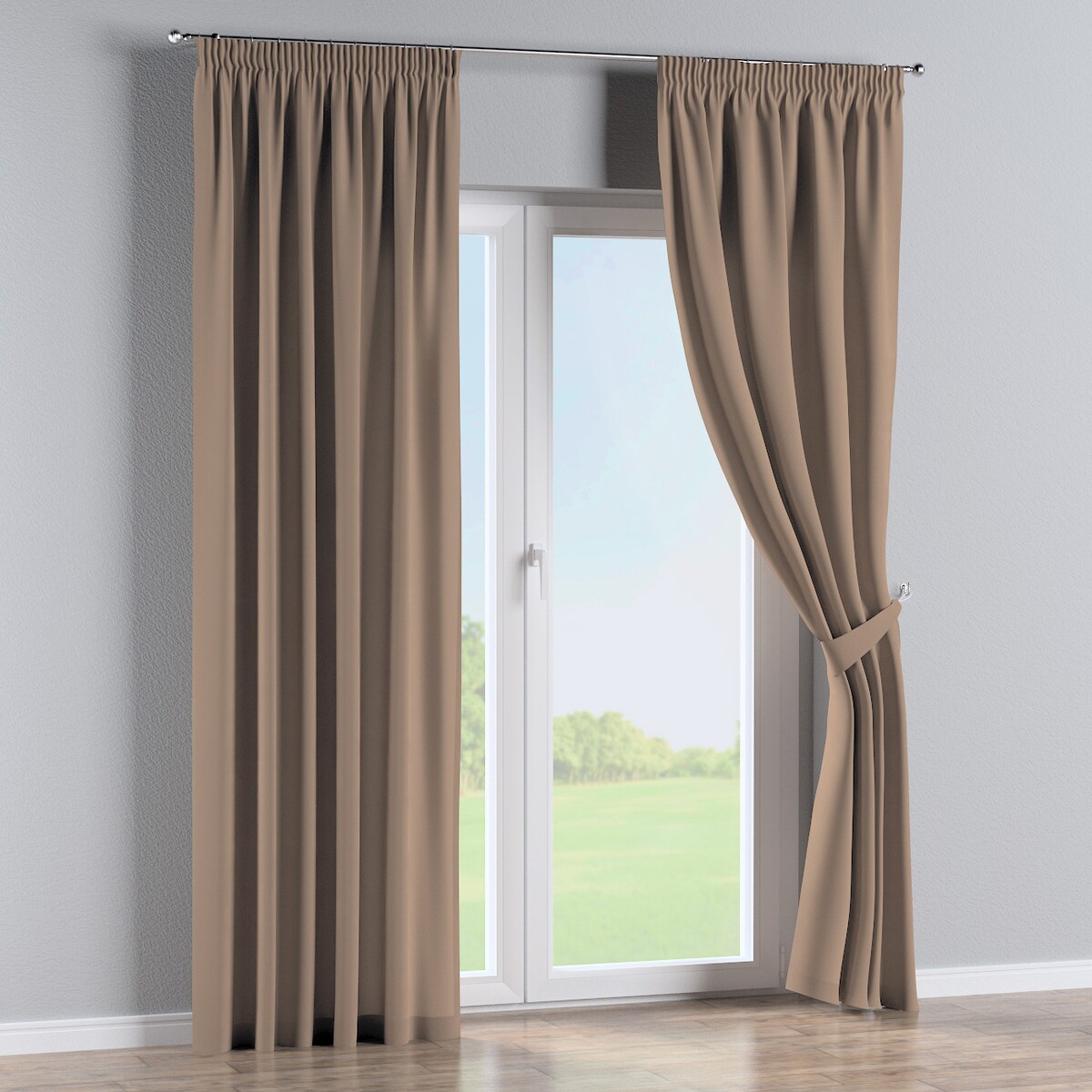 Zasłona na taśmie marszczącej 1 szt. 130x245 mocca