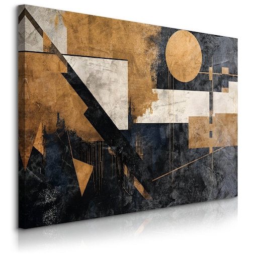 Obraz Na Płótnie Do Salonu Abstrakcja Geometryczna Styl Glamour 70x50cm