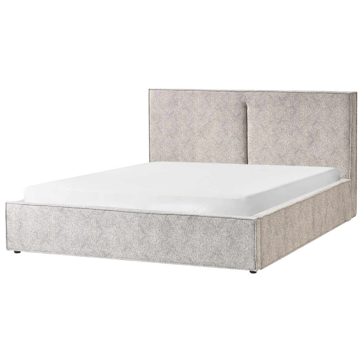 Łóżko z pojemnikiem Dzianina welurowa MOISSAC 180 x 200 cm Szary/ beżowy