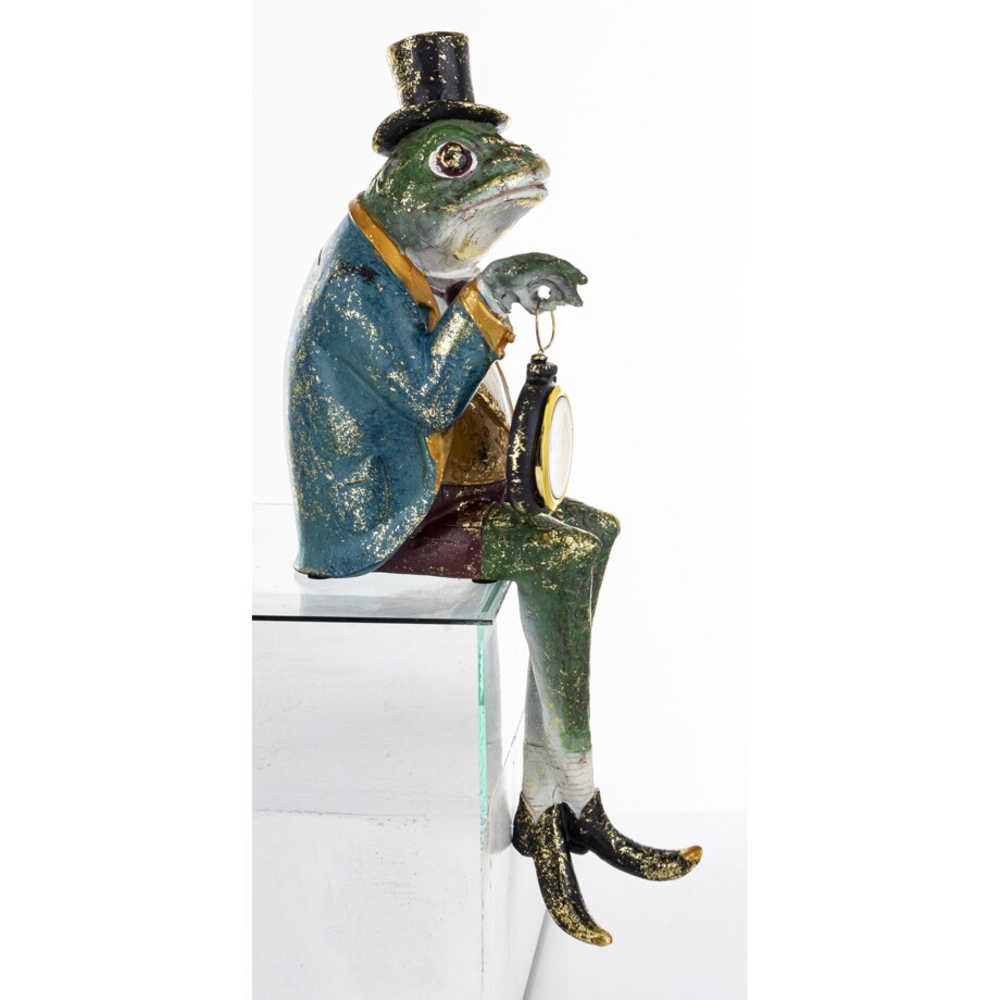 Dekoracja - figurka Żabi elegant z zegarkiem 36x15x15 cm FROGG siedzący