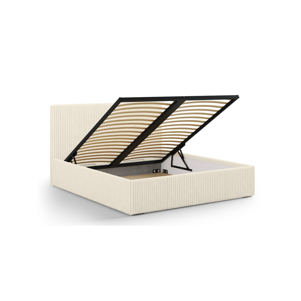 Łóżko tapicerowane 160x200 cm kremowe sztruks Gimma