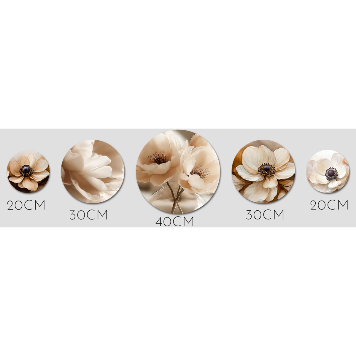 5x Obrazy na ścianę Beżowe Kwiaty Dekoracja do pokoju salonu sypialni