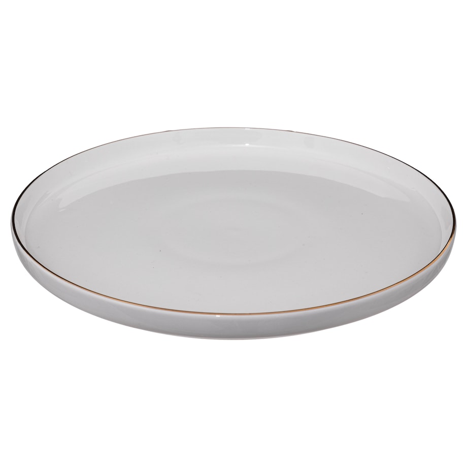 Talerze obiadowe porcelanowe SUBLIMA, złota obwódka, 6 sztuk x Ø 27 cm