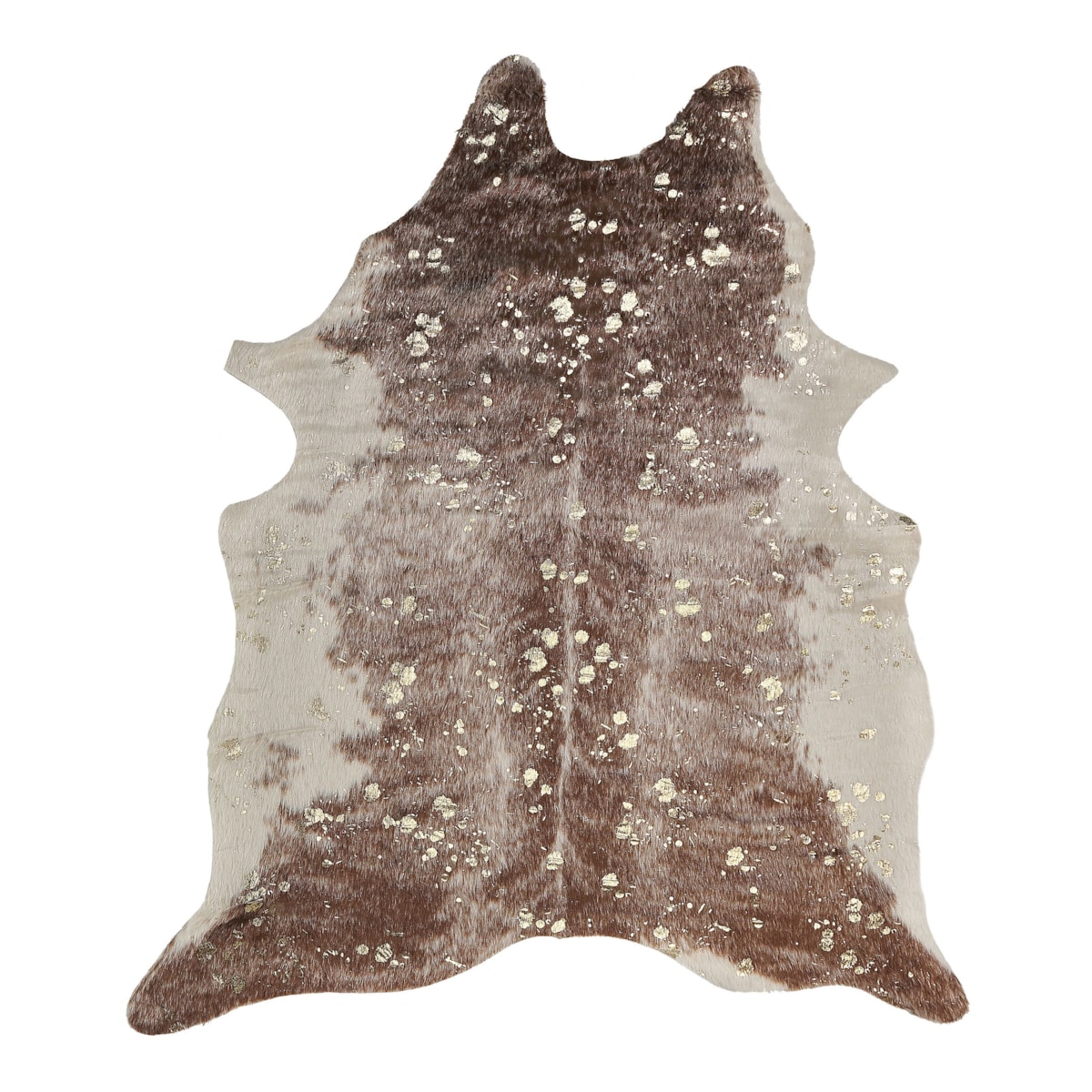 Dywan ekoskóra w łaty 130 x 170 cm brązowy ze złotym BOGONG