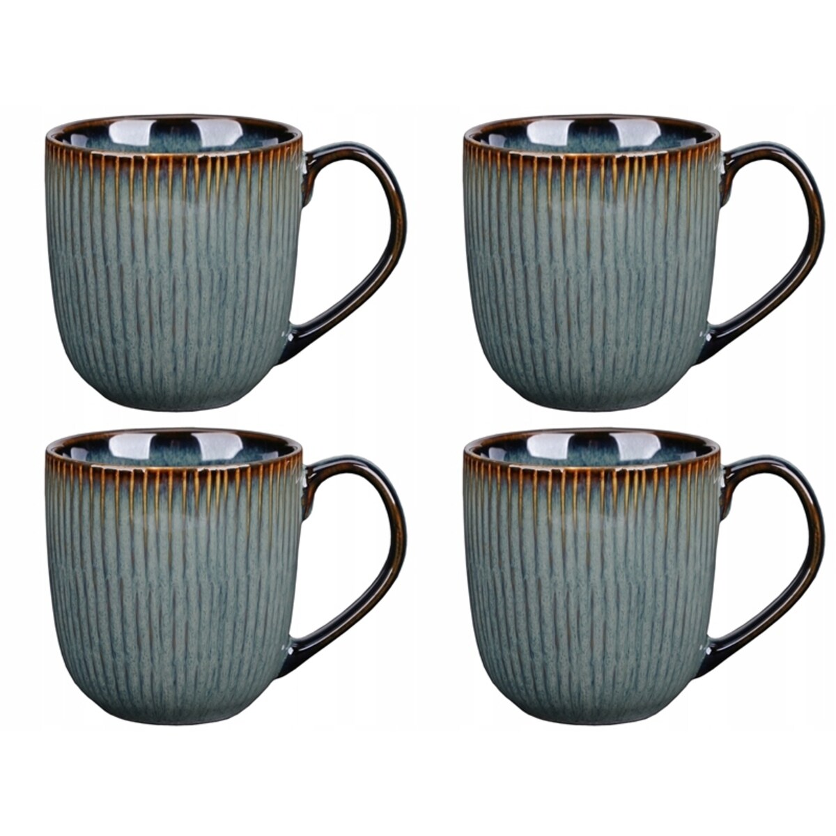 KUBEK Galactic 380 ml 4szt kamionka niebieska na kawę herbatę prezenty