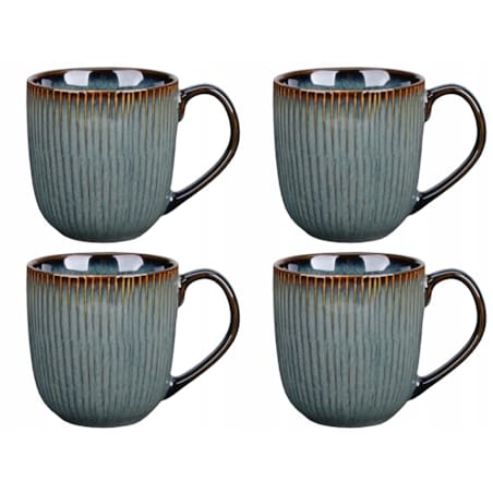 KUBEK Galactic 380 ml 4szt kamionka niebieska na kawę herbatę prezenty