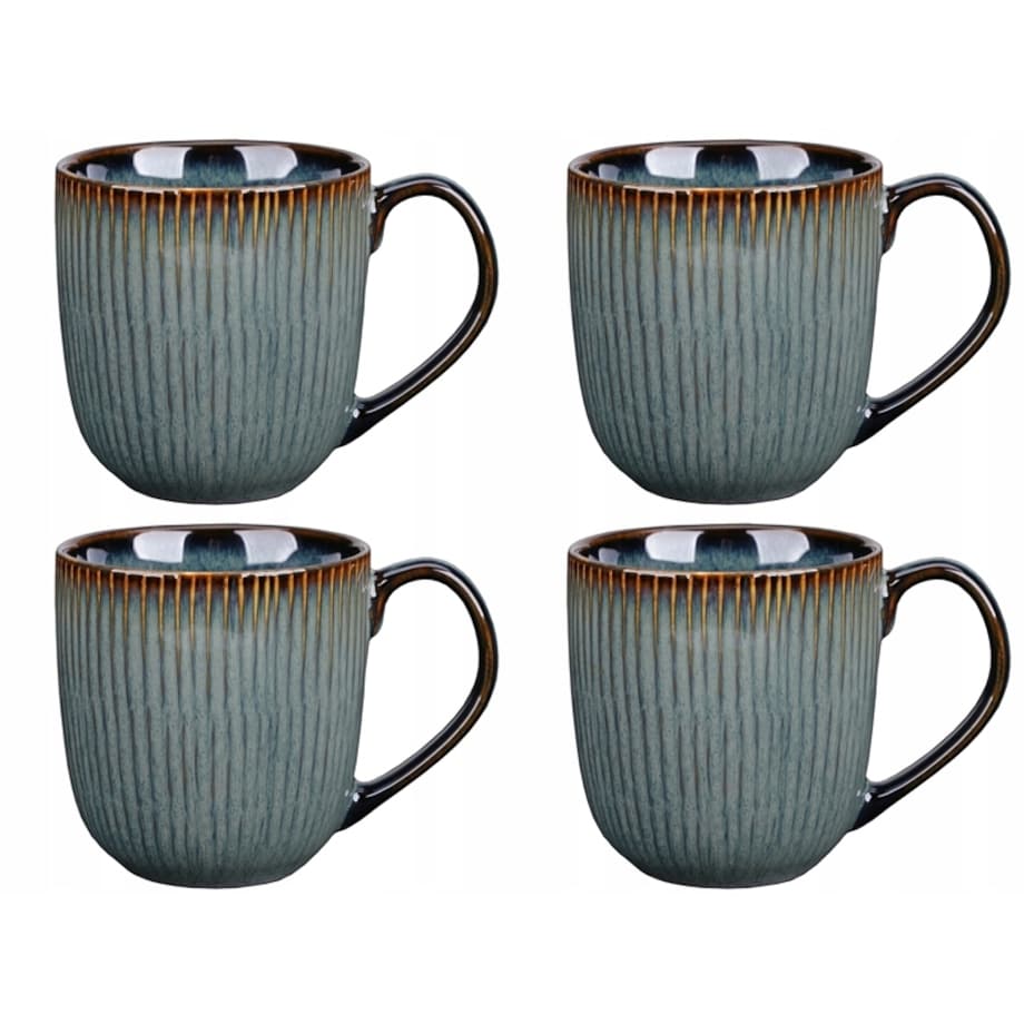 KUBEK Galactic 380 ml 4szt kamionka niebieska na kawę herbatę prezenty