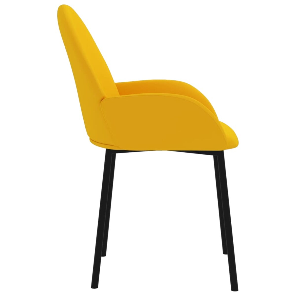 vidaXL Krzesła stołowe, 2 szt., żółte, obite aksamitem