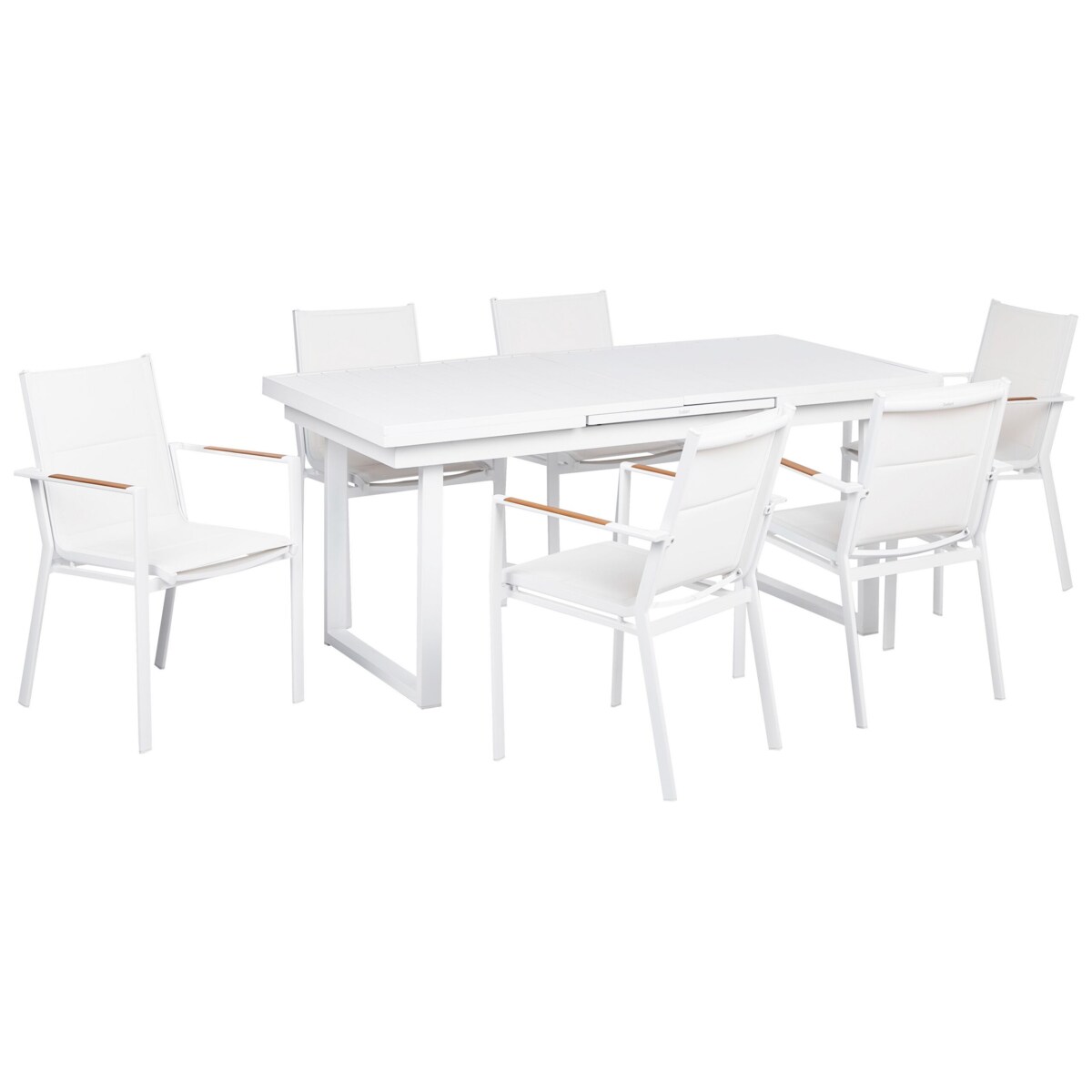 Zestaw ogrodowy stół rozkładany i 6 krzeseł biały VALCANETTO/BUSSETO