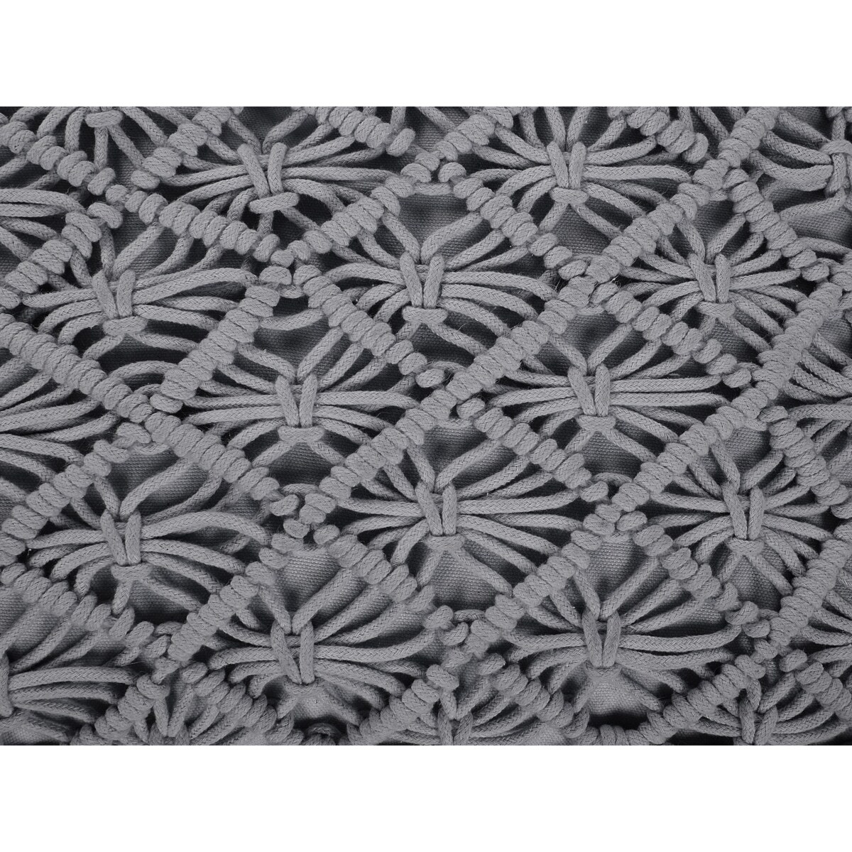 Poduszka podłogowa bawełniana makrama 50 x 50 x 20 cm szara BERRECHID