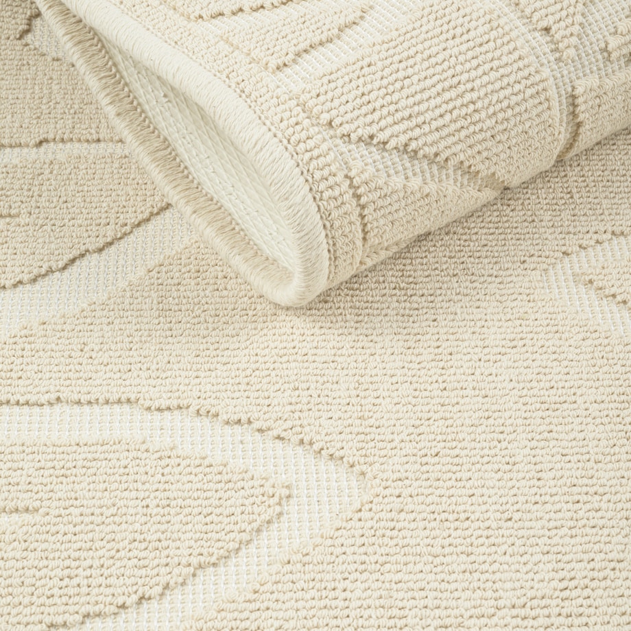 Dywanik łazienkowy Lino 60x90 cm bawełniany roślinny beżowy